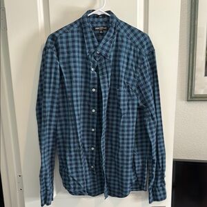 J. Crew Factory Blue Black Casual Button Down Shirt